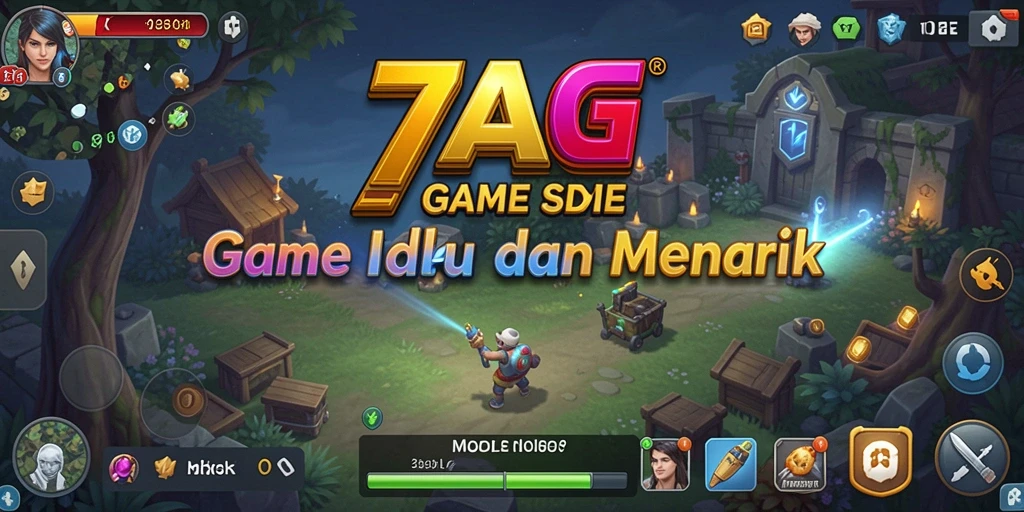 Tampilan screenshot utama 77AG yang menunjukkan gameplay Idle yang menarik.