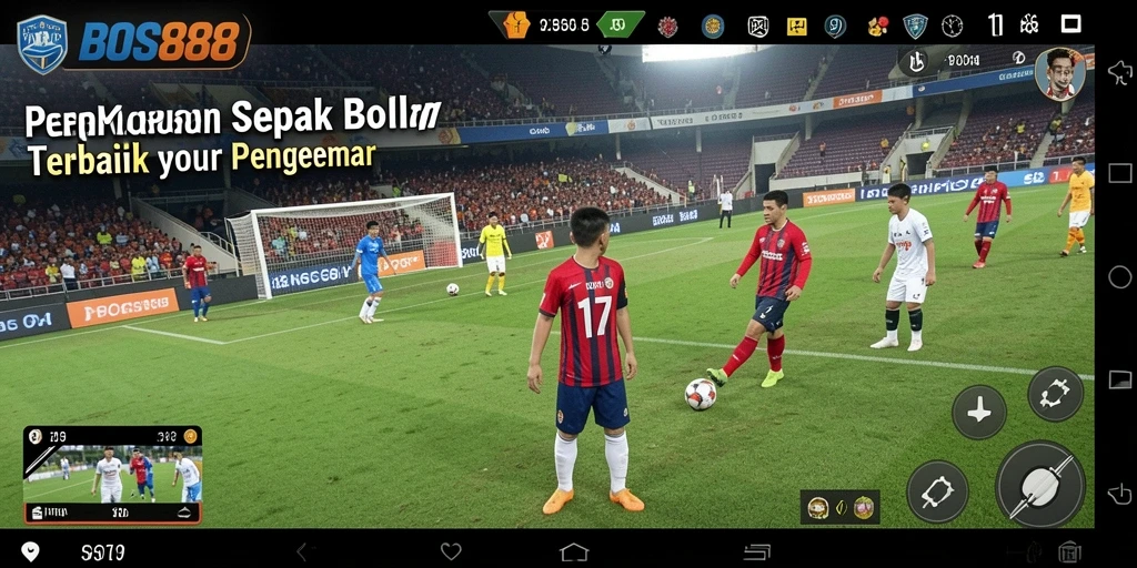 Tampilan menarik dari gameplay sepak bola di BOS88.