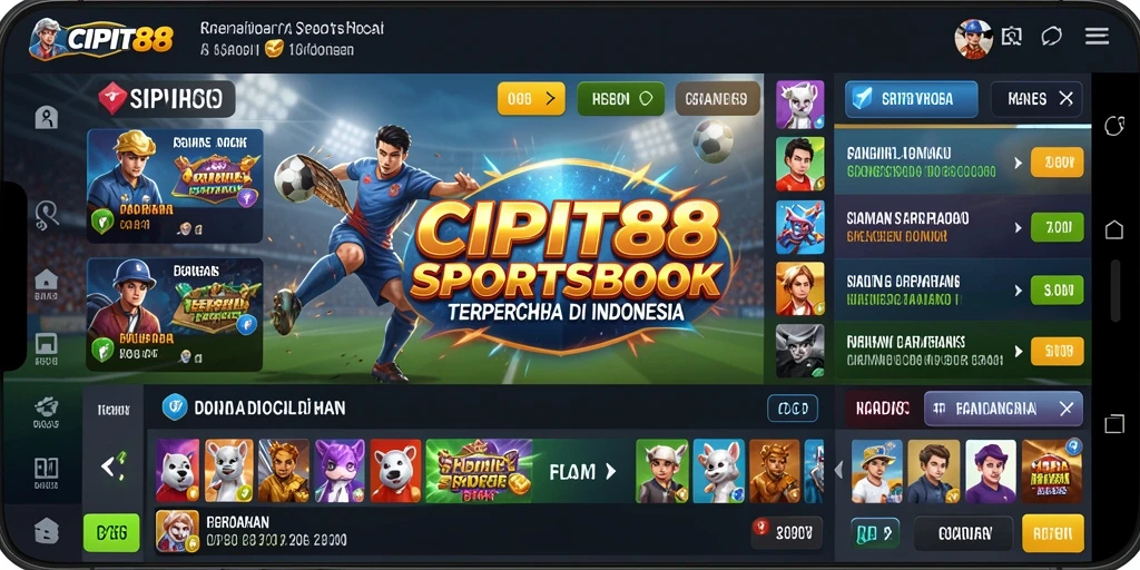 Tampilan layar utama <strong>CIPIT88</strong> dengan pilihan taruhan olahraga yang beragam.