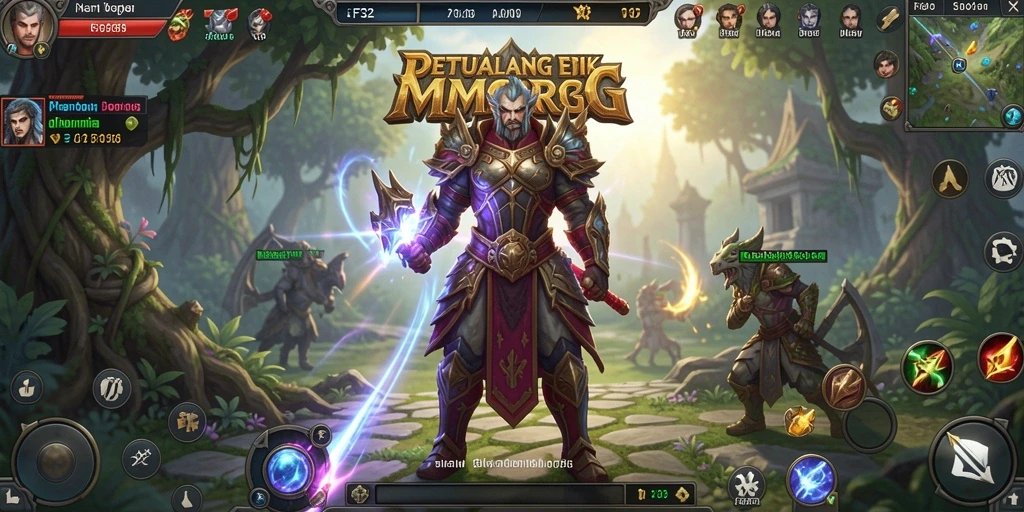 Screenshot utama F32 menampilkan petualangan seru di dunia MMORPG.