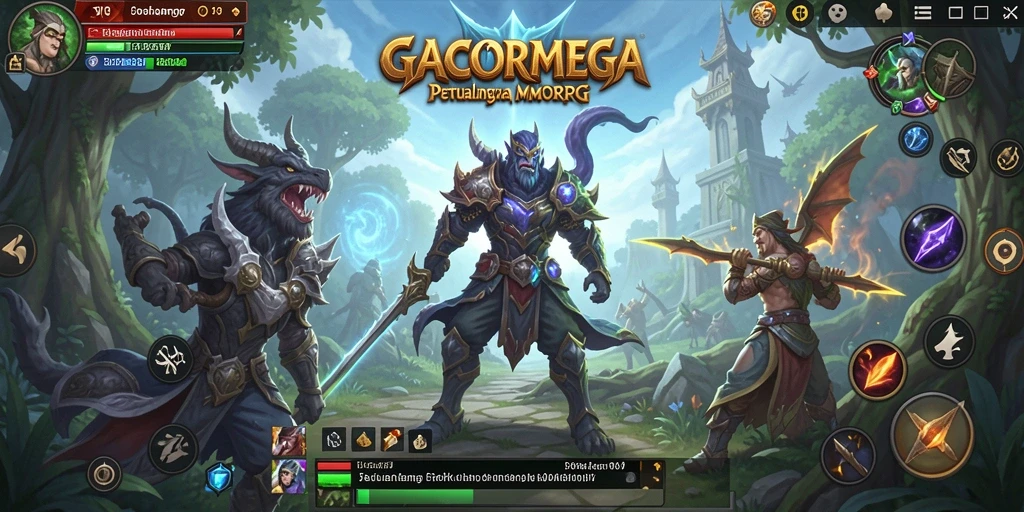 Tampilan gameplay seru di dunia fantastik GACORMEGA.