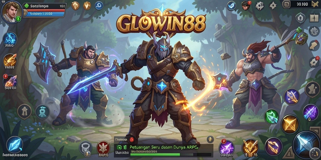 Tampilan gameplay mendebarkan dari GLOWIN88 dengan aksi pertarungan seru.