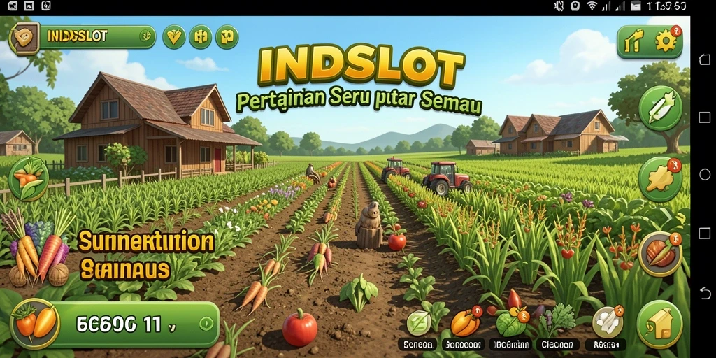 Menampilkan gameplay seru dalam bertani di INDSLOT.