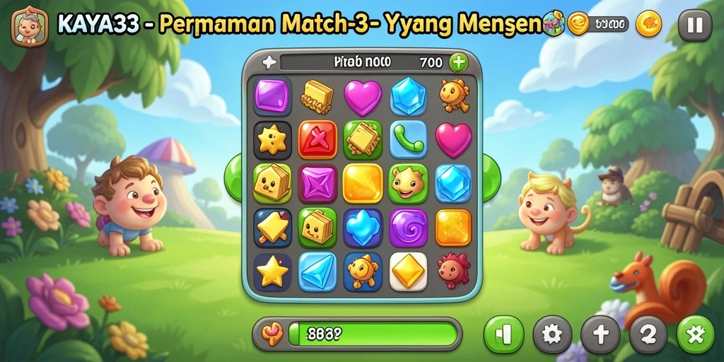 Screenshot gameplay KAYA33 menampilkan momen seru mencocokkan item.