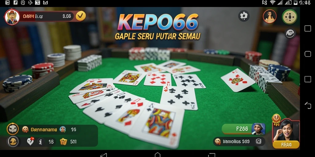Tampilan gameplay Gaple di aplikasi KEPO66 yang seru.