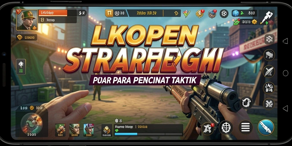 Tangkapan layar gameplay LKOPEN menampilkan pertempuran strategi yang intens.