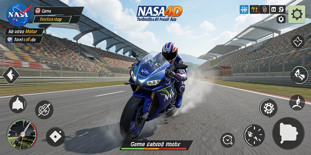 Tampilan menakjubkan dari gameplay balap motor di NASA4D.