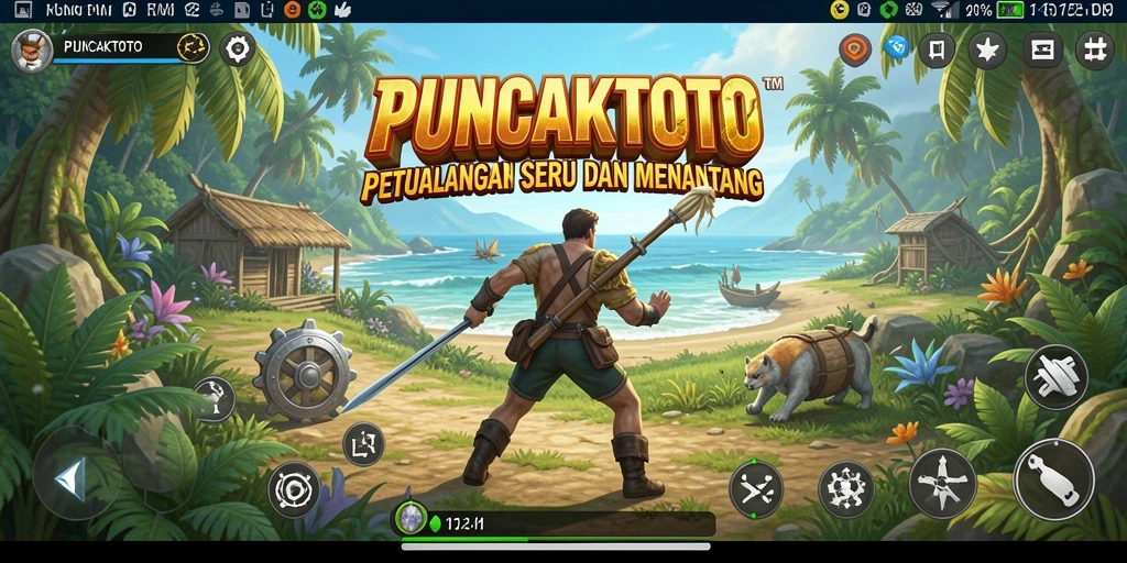 Screenshot menunjukkan gameplay PUNCAKTOTO dengan petualangan seru.