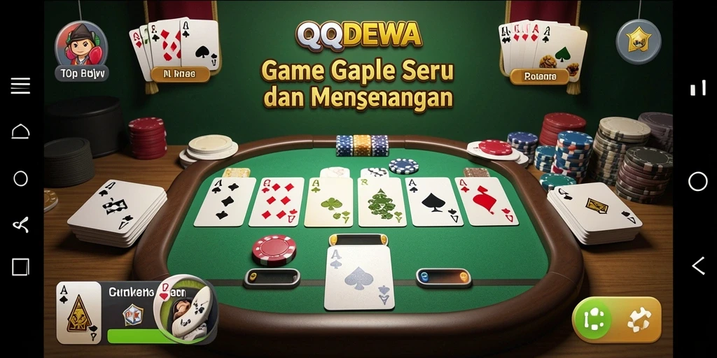 Screenshot gameplay QQDEWA menunjukkan keseruan bermain Gaple.