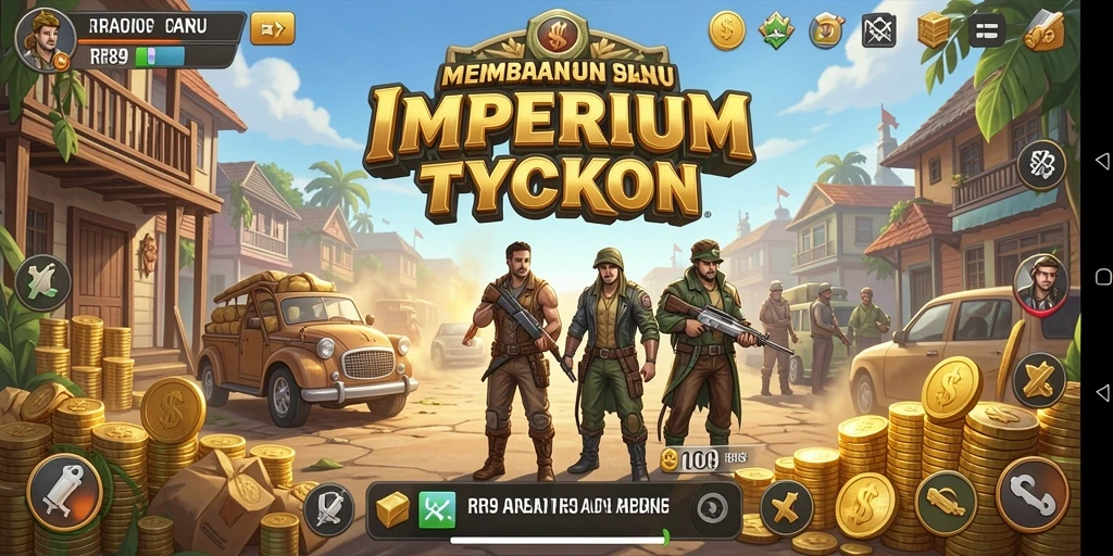 Screenshot gameplay RR89 menampilkan elemen membangun bisnis Tycoon.