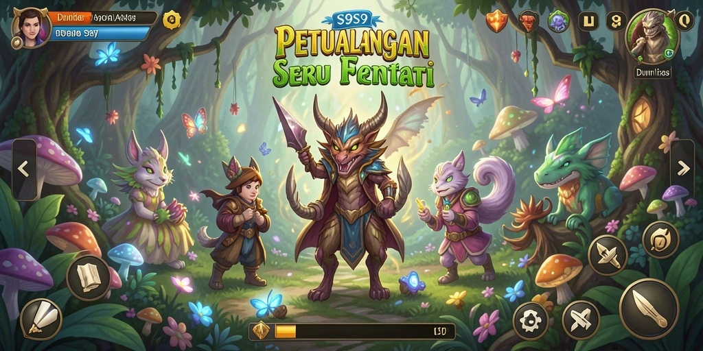 Tampilan gameplay S9S9 dengan berbagai misi menarik dan karakter unik.