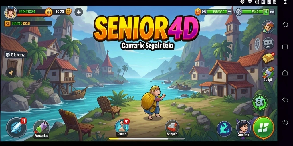 Tampilan gameplay SENIOR4D yang menarik dengan mekanisme Idle.
