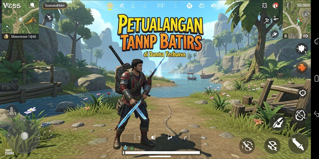 Tampilan gameplay yang menawan dalam dunia terbuka dan interaktif.